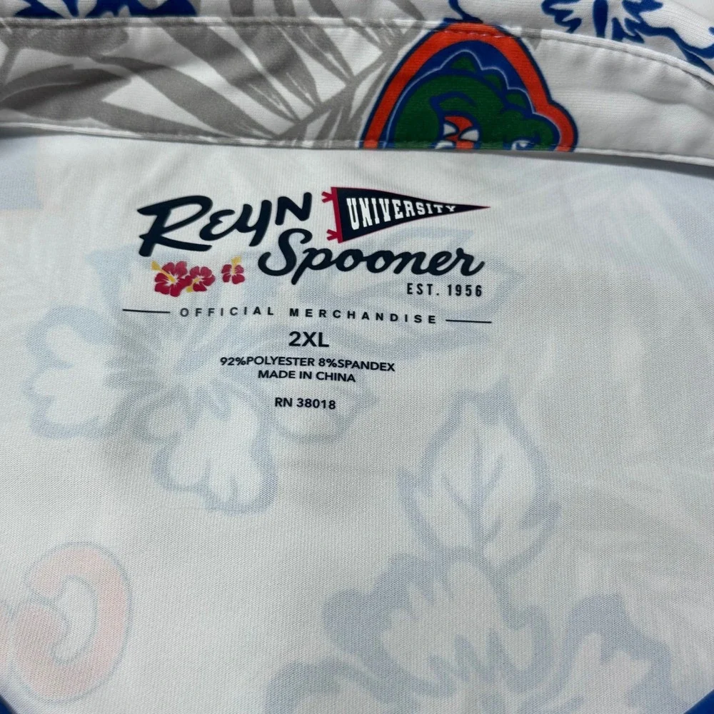 Reyn Spooner Mens Florida Gators Hawaiian Button-Front Performance Shirt XXL